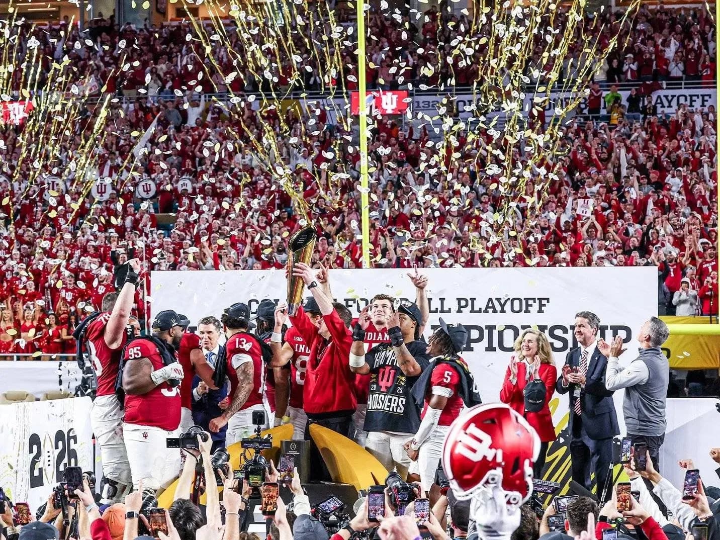 College Football Playoff championship celebration on the field